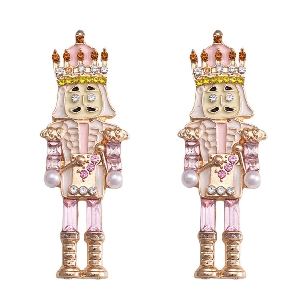 14k Nutcracker Christmas Earrings